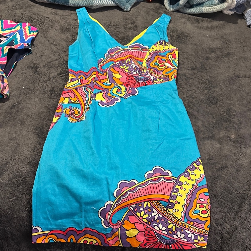 Lilly Pulitzer Blue Dress with Multicolor Paisley